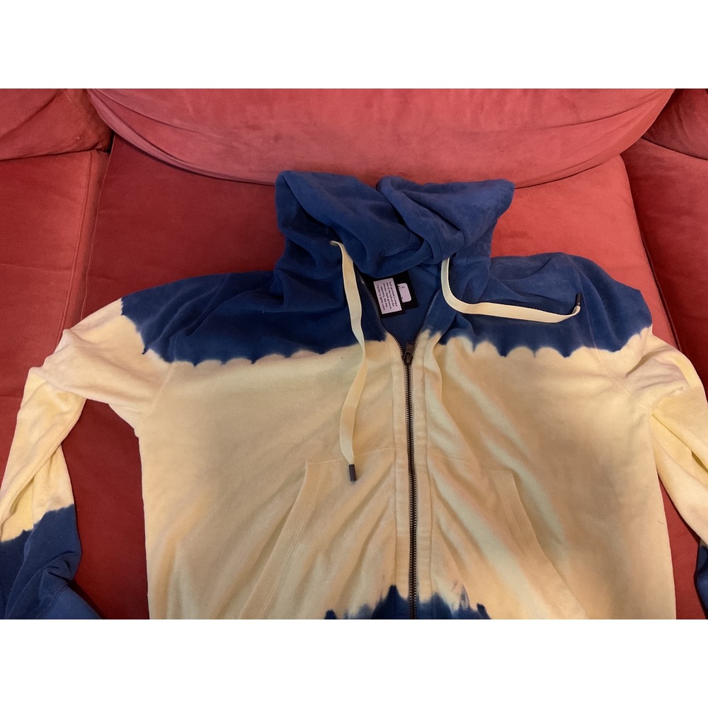 ATM Anthony Thomas Melillo Lemon Chambray Dip Dye French Terry Zip Hoodie M - Picture 4 of 5